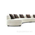 Conception moderne de luxe Sofa courbe en métal doré